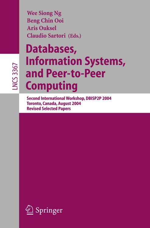 Produktbild: Databases, Information Systems, and Peer-to-Peer Computing