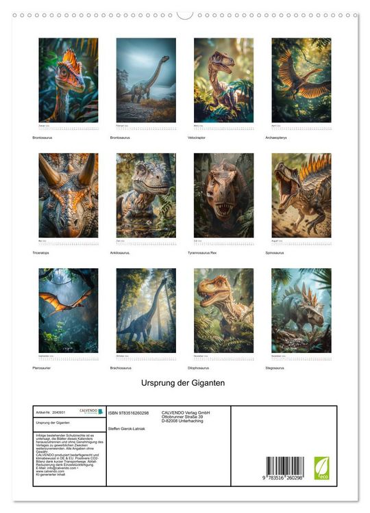 Produktbild: Ursprung der Giganten (hochwertiger Premium Wandkalender 2026 DIN A2 hoch), Kunstdruck in Hochglanz