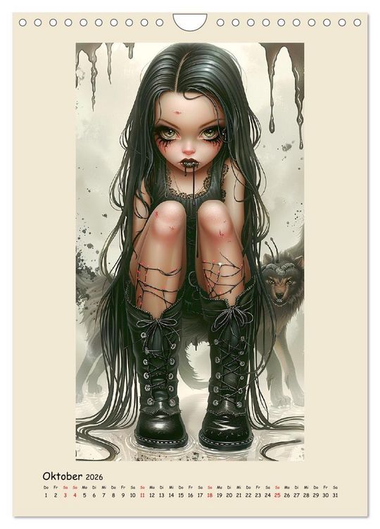 Produktbild: Gothic-Girls. Bizzare Comic-Art (Wandkalender 2026 DIN A4 hoch), CALVENDO Monatskalender