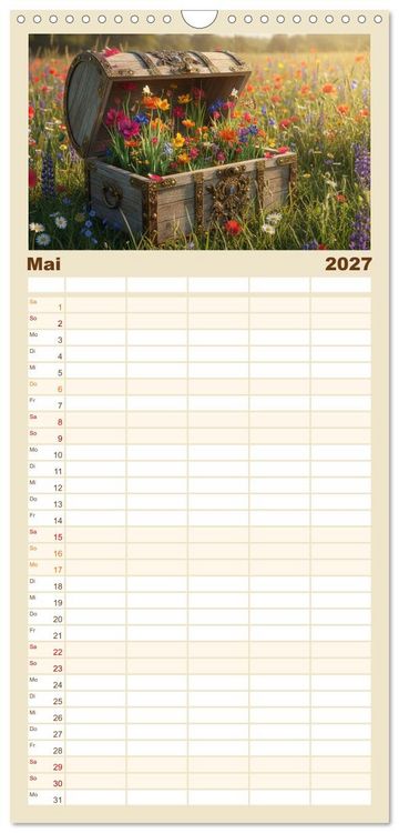 Produktbild: Familienplaner 2027 - Leben in einer Box mit 5 Spalten (Wandkalender, 21 x 45 cm) CALVENDO