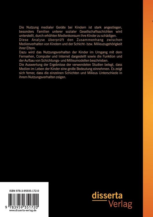 Produktbild: Der Einfluss des Elternmilieus auf den Medienumgang der Kinder