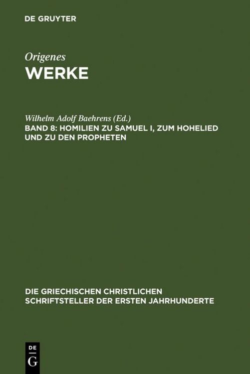Produktbild: Homilien zu Samuel I, zum Hohelied und zu den Propheten