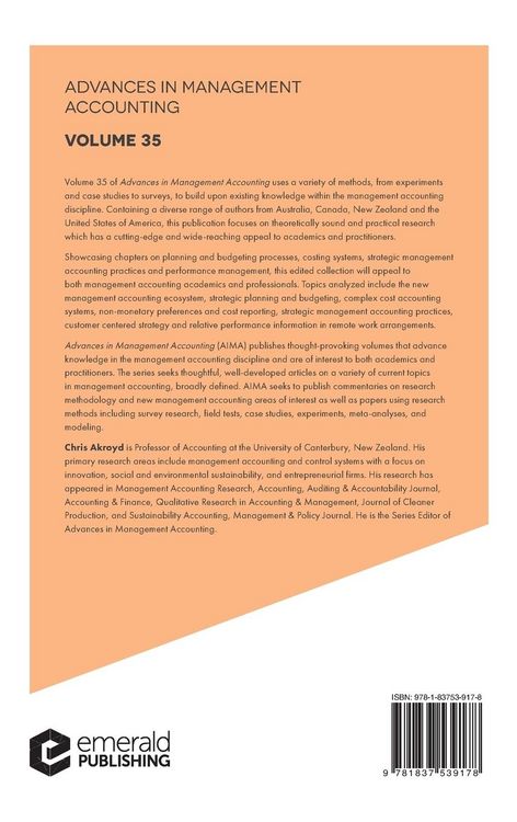 Produktbild: Advances in Management Accounting