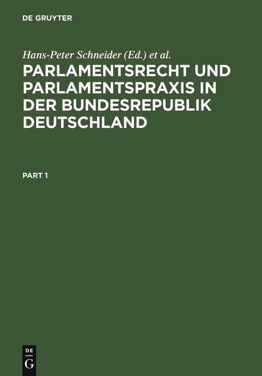 Produktbild: Parlamentsrecht und Parlamentspraxis in der Bundesrepublik Deutschland