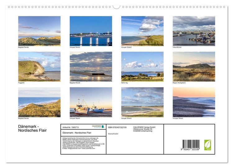 Produktbild: D&auml;nemark - Nordisches Flair (hochwertiger Premium Wandkalender 2026 DIN A2 quer), Kunstdruck in Hochglanz