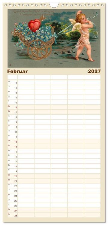 Produktbild: Familienplaner 2027 - Liebesboten mit 5 Spalten (Wandkalender, 21 x 45 cm) CALVENDO
