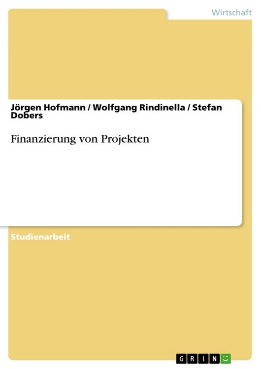 Produktbild: Finanzierung von Projekten