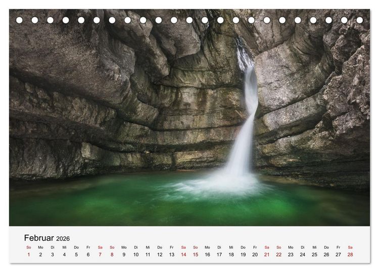 Produktbild: Naturschauspiel Wasserfall: Europas flie&szlig;ende Kunstwerke (Tischkalender 2026 DIN A5 quer), CALVENDO Monatskalender