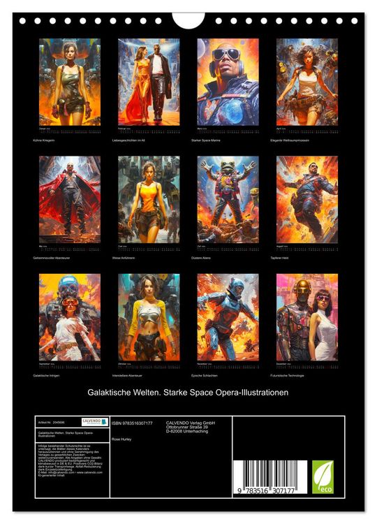 Produktbild: Galaktische Welten. Starke Space Opera-Illustrationen (Wandkalender 2026 DIN A4 hoch), CALVENDO Monatskalender