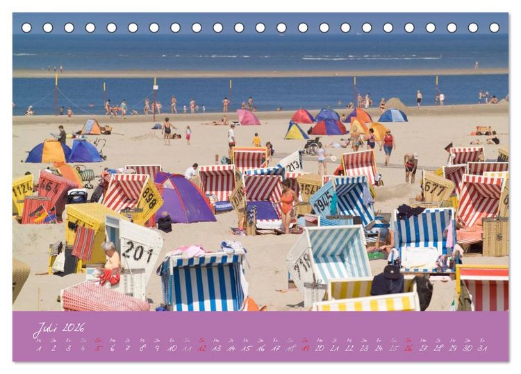 Produktbild: Strandk&ouml;rbe &ndash; bunte Vielfalt an der Nordsee (Tischkalender 2026 DIN A5 quer), CALVENDO Monatskalender