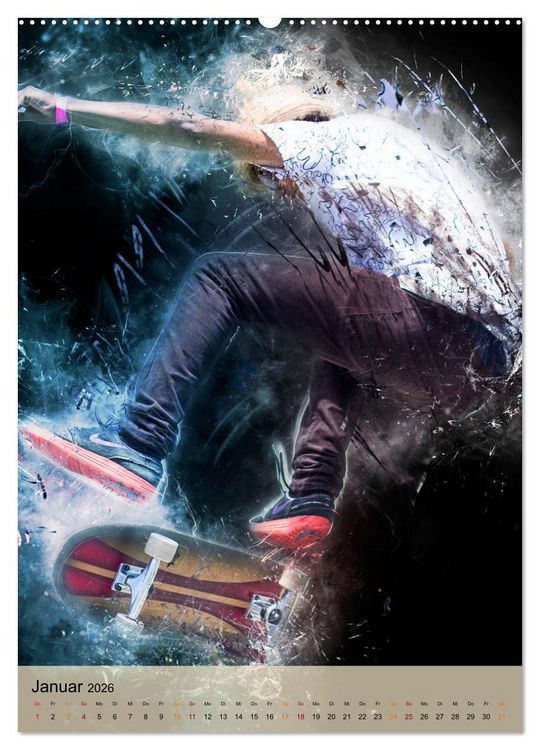 Produktbild: Skateboarding - einfach cool (hochwertiger Premium Wandkalender 2026 DIN A2 hoch), Kunstdruck in Hochglanz