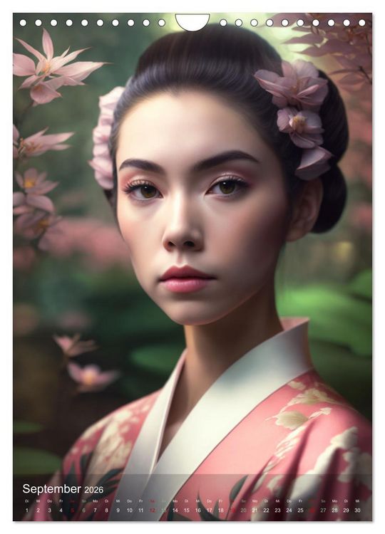 Produktbild: Wundersch&ouml;ne Portraits Japanischer Geishas (Wandkalender 2026 DIN A4 hoch), CALVENDO Monatskalender