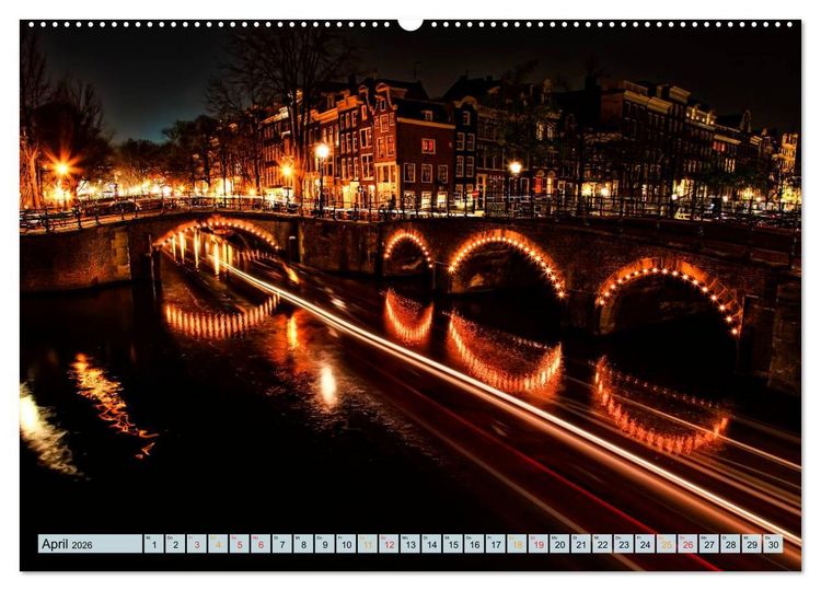 Produktbild: Amsterdam - Venedig des Nordens (hochwertiger Premium Wandkalender 2026 DIN A2 quer), Kunstdruck in Hochglanz