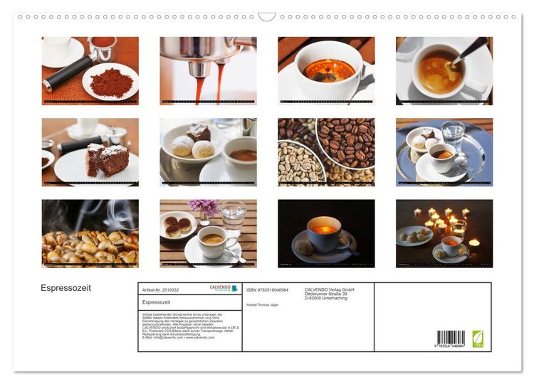 Produktbild: Espressozeit (Wandkalender 2026 DIN A2 quer), CALVENDO Monatskalender