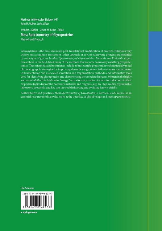 Produktbild: Mass Spectrometry of Glycoproteins