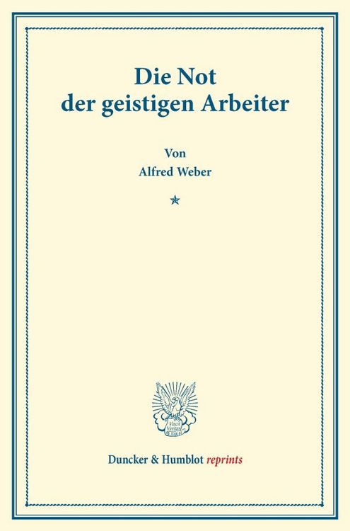 Produktbild: Die Not der geistigen Arbeiter.