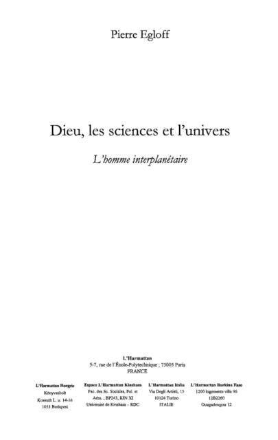 Produktbild: Dieu les sciences et l'univers