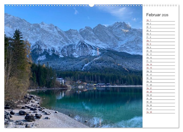 Produktbild: Alpenauszeit - Traumhafte Bergmomente am Wasser (hochwertiger Premium Wandkalender 2026 DIN A2 quer), Kunstdruck in Hochglanz