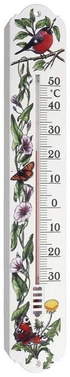 Produktbild: TFA Dostmann Analoges Innen-Au&szlig;en-Thermometer Thermometer Wei&szlig;, Blumen 12.3040.20