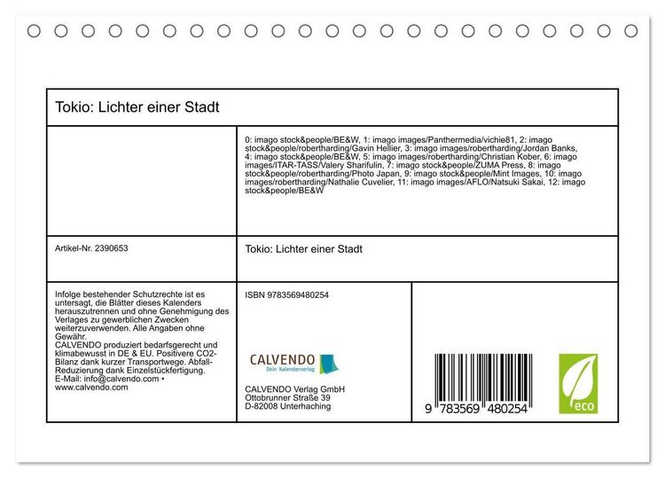 Produktbild: Tokio: Lichter einer Stadt (Tischkalender 2027 DIN A5 quer), CALVENDO Monatskalender
