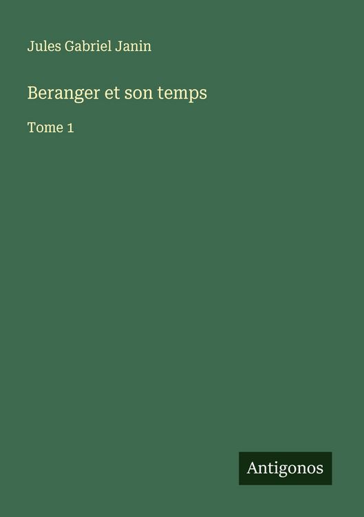 Produktbild: Beranger et son temps