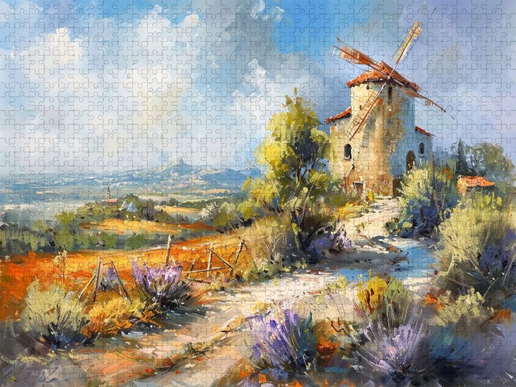 Produktbild: CALVENDO Puzzle Die Windm&uuml;hle | 1000 Teile Lege-Gr&ouml;&szlig;e 64x48cm Foto-Puzzle f&uuml;r gl&uuml;ckliche Stunden