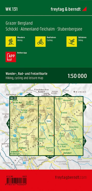 Produktbild: Grazer Bergland, Wander-, Rad- und Freizeitkarte 1:50.000, freytag & berndt, WK 131