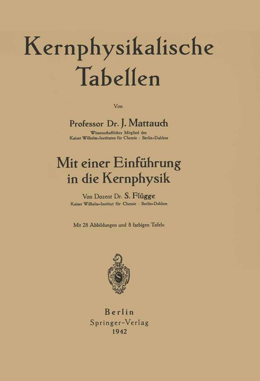Produktbild: Kernphysikalische Tabellen