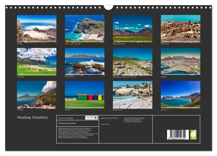 Produktbild: Westkap S&uuml;dafrika (Wandkalender 2026 DIN A3 quer), CALVENDO Monatskalender