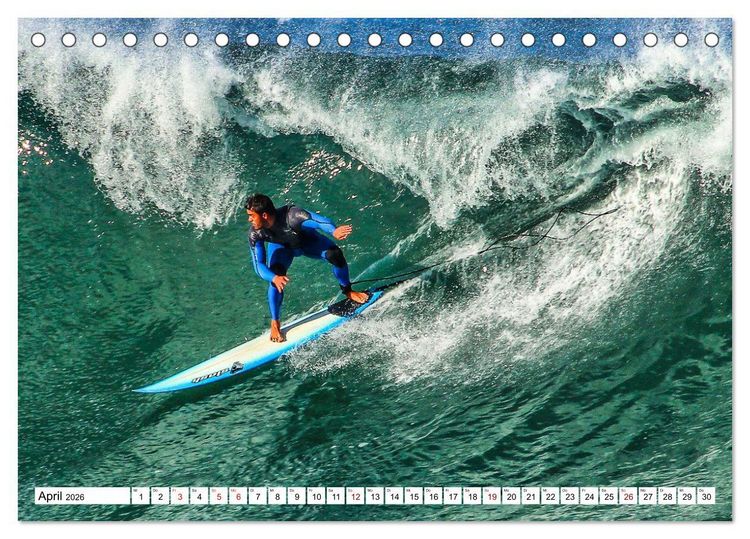 Produktbild: Spektakul&auml;res Wellen- und Windsurfen (Tischkalender 2026 DIN A5 quer), CALVENDO Monatskalender
