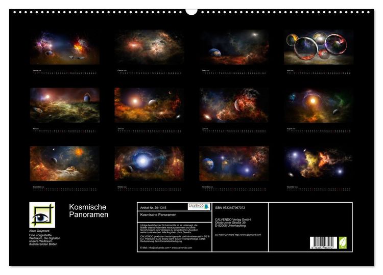 Produktbild: Kosmische Panoramen (Wandkalender 2026 DIN A2 quer), CALVENDO Monatskalender