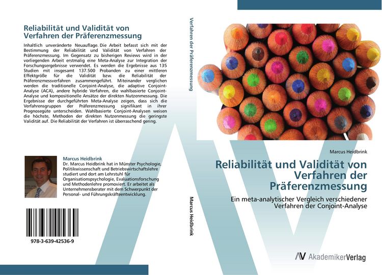 Produktbild: Reliabilit&auml;t und Validit&auml;t von Verfahren der Pr&auml;ferenzmessung