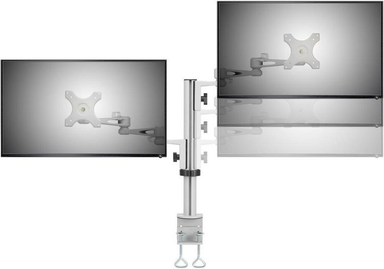 Produktbild: SpeaKa Professional Monitor-Tischhalterung SP-5986112 2 Display(s) 33,0cm (13") - 68,6cm (27") Grau H&ouml;henverstellbar, Neigbar