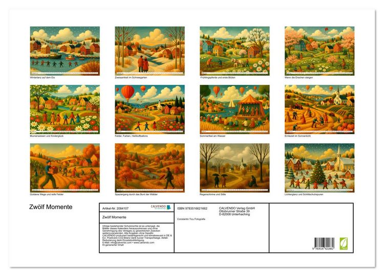 Produktbild: Zw&ouml;lf Momente (Wandkalender 2026 DIN A2 quer), CALVENDO Monatskalender