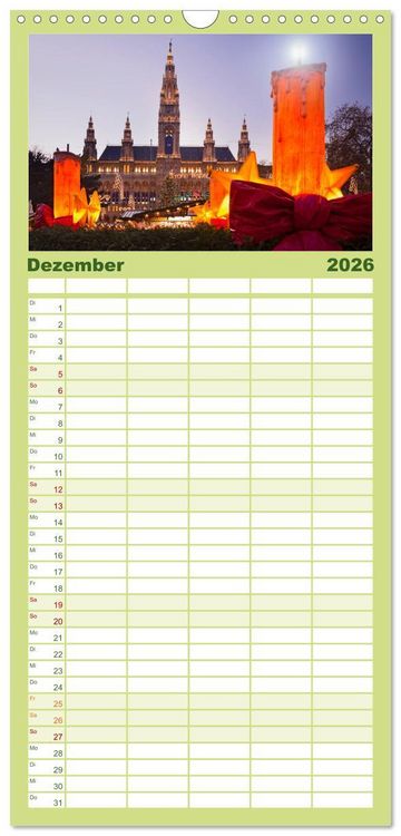 Produktbild: Familienplaner 2026 - Traumhaftes Wien mit 5 Spalten (Wandkalender, 21 x 45 cm) CALVENDO