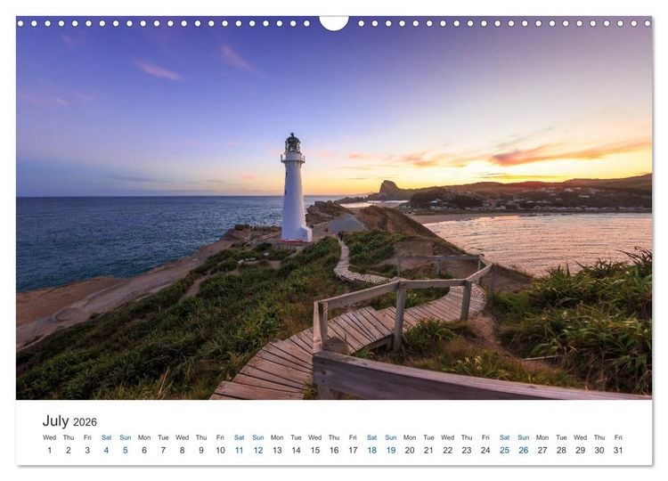 Produktbild: Lighthouses of New Zealand (Wall Calendar 2026 DIN A3 landscape), CALVENDO 12 Month Wall Calendar