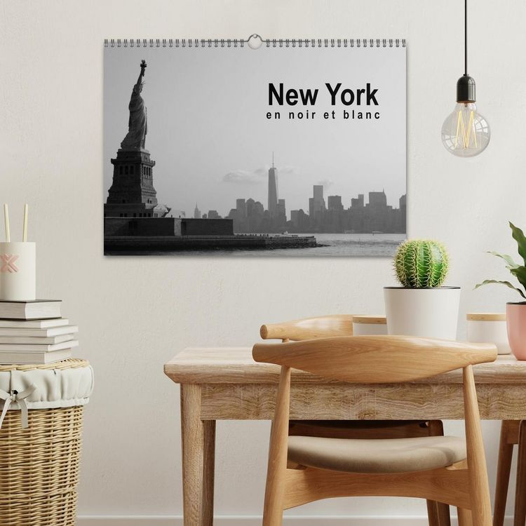 Produktbild: New York en noir et blanc (Calendrier mural 2026 DIN A3 vertical), CALVENDO calendrier mensuel