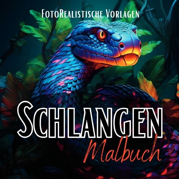 Produktbild: Black Midnight- Animals / Malbuch Schlangen &bdquo;Fotorealistisch&ldquo;.