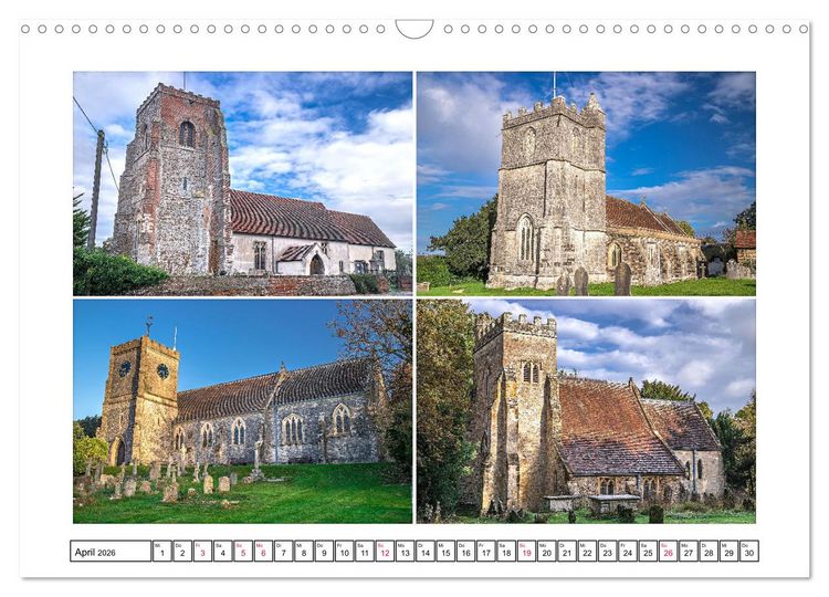Produktbild: Trutzig und Wehrhaft - Englands Kirchen (Wandkalender 2026 DIN A3 quer), CALVENDO Monatskalender