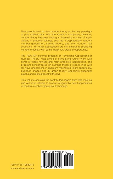 Produktbild: Emerging Applications of Number Theory