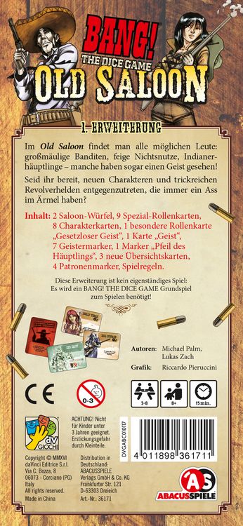 Produktbild: BANG! The Dice Game &ndash; Old Saloon (1. Erweiterung)