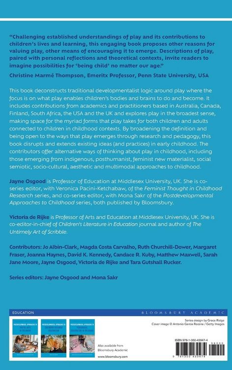 Produktbild: Postdevelopmental Approaches to Play