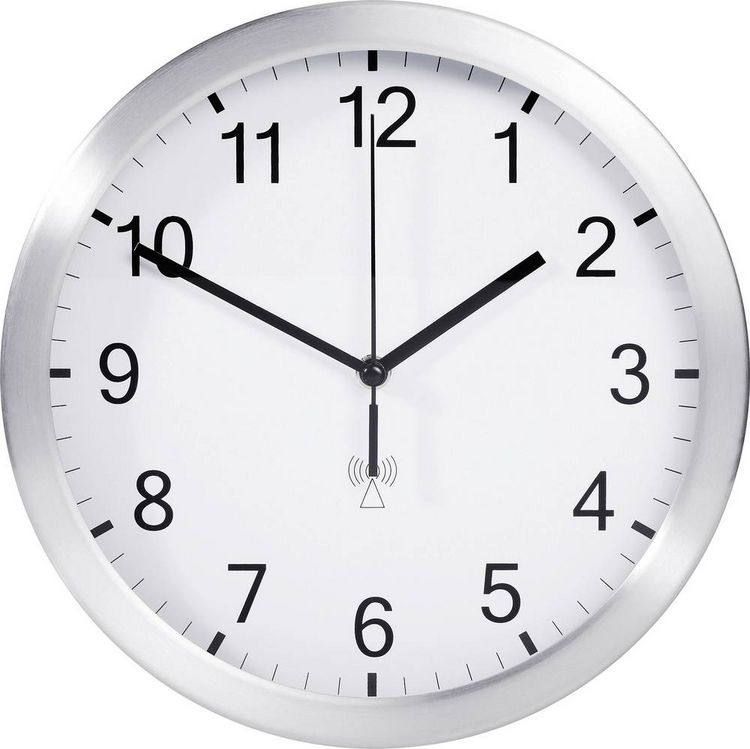 Produktbild: TFA Dostmann 98.1091.02 Funk Wanduhr 25 cm x 40 mm Aluminium (matt)