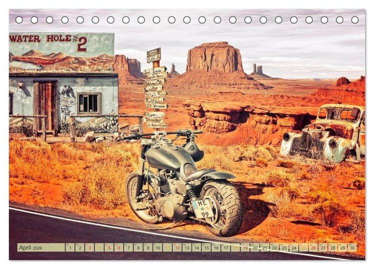 Produktbild: Nostalgie auf 2451 Meilen - Route 66 (Tischkalender 2026 DIN A5 quer), CALVENDO Monatskalender