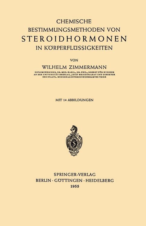 Produktbild: Chemische Bestimmungsmethoden von Steroidhormonen in K&ouml;rperfl&uuml;ssigkeiten