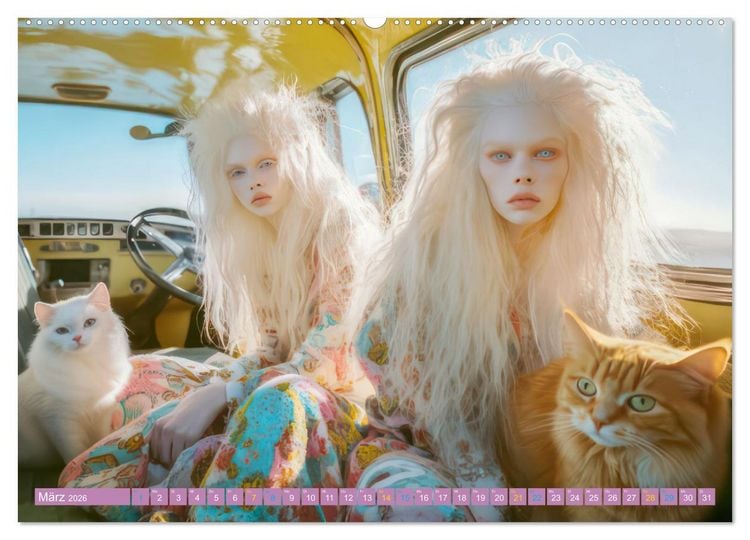 Produktbild: Albino Frauen - Kunstvolle Werke (Wandkalender 2026 DIN A2 quer), CALVENDO Monatskalender