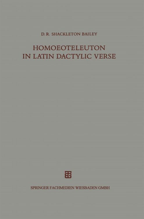 Produktbild: Homoeoteleuton in Latin dactylic verse