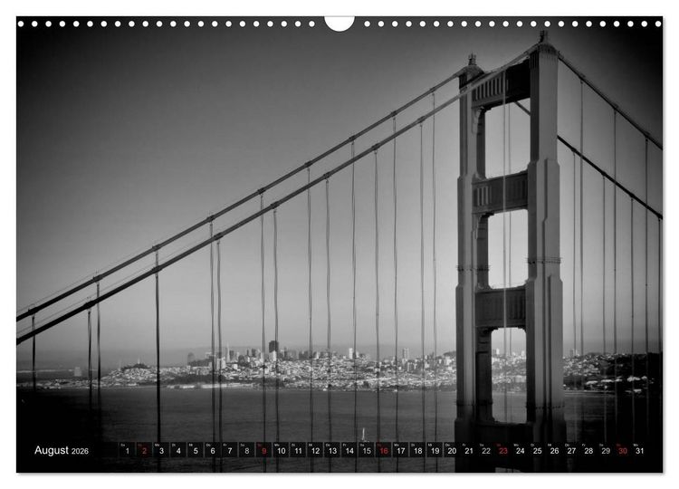 Produktbild: SAN FRANCISCO Monochrome Ansichten (Wandkalender 2026 DIN A3 quer), CALVENDO Monatskalender