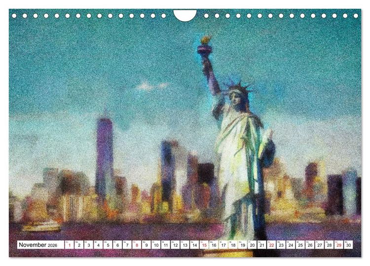 Produktbild: Pointilistische Weltreise (Wandkalender 2026 DIN A4 quer), CALVENDO Monatskalender
