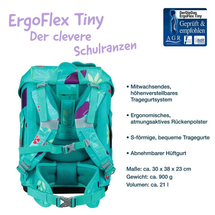 Produktbild: DerDieDas Schulranzen Set ErgoFlex Tiny, Schulranzen Set, 5tlg, Butterfly Garden